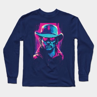 Synthwave Cowboy from the 80s Retro Vintage Long Sleeve T-Shirt